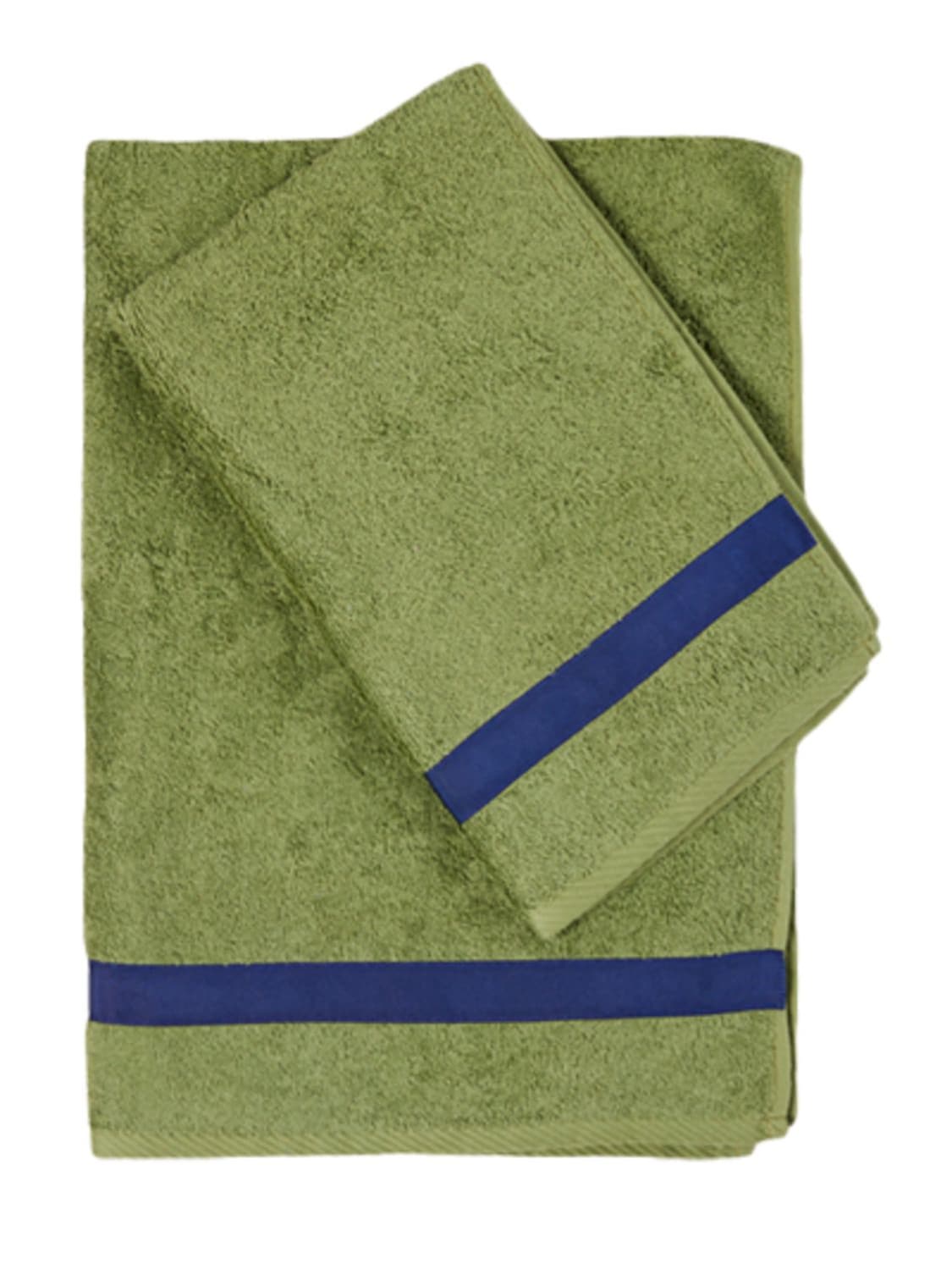 Alessandro Di Marco Set Of 2 Cotton Terrycloth Towels In Green