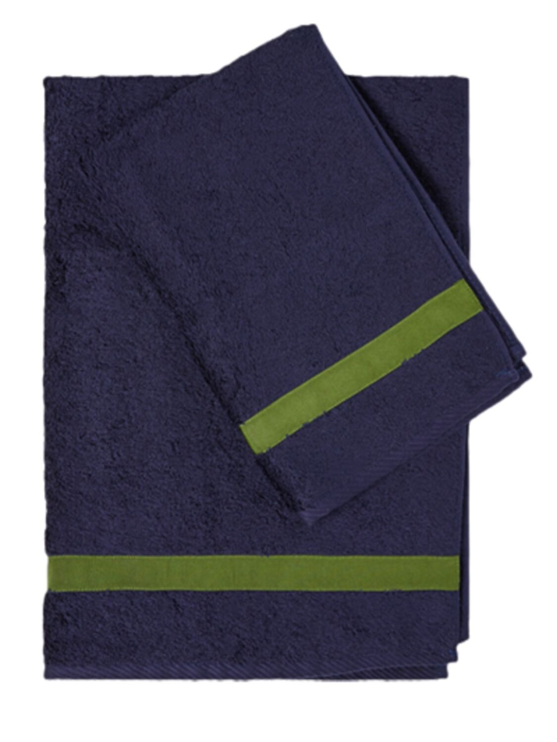 Alessandro Di Marco Set Of 2 Cotton Terrycloth Towels In Blue,green