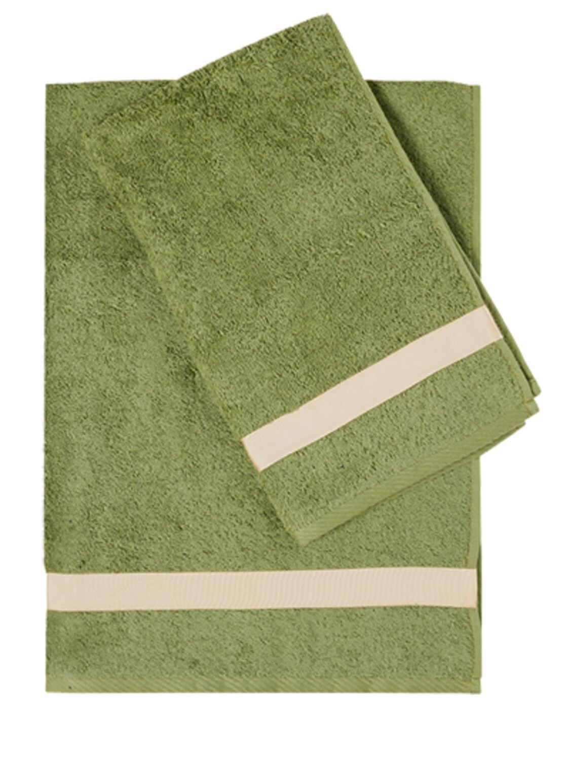 Alessandro Di Marco Set Of 2 Cotton Terrycloth Towels In Green