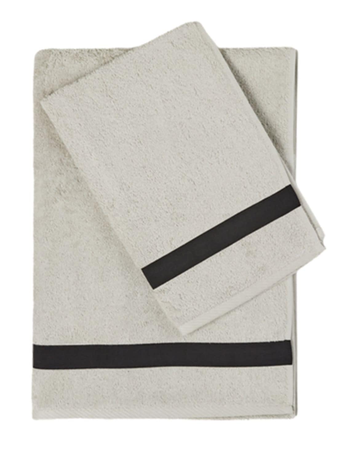 Alessandro Di Marco Set Of 2 Cotton Terrycloth Towels In Grey,black