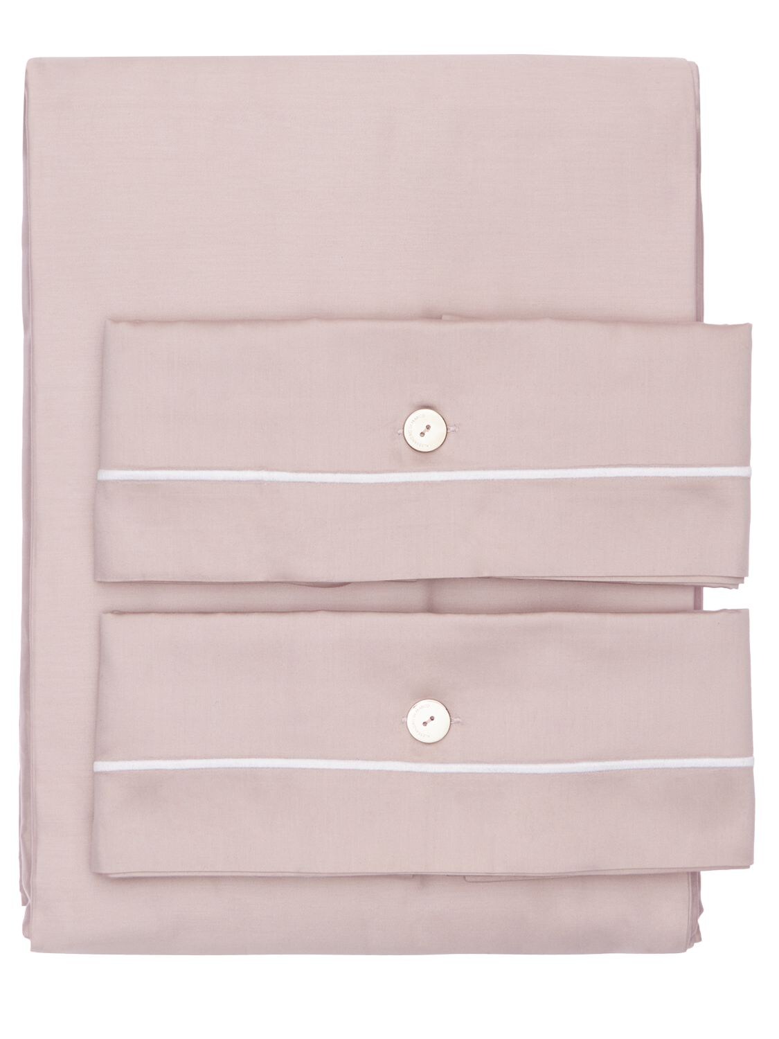 Alessandro Di Marco Cotton Satin Duvet Cover Set In Pink