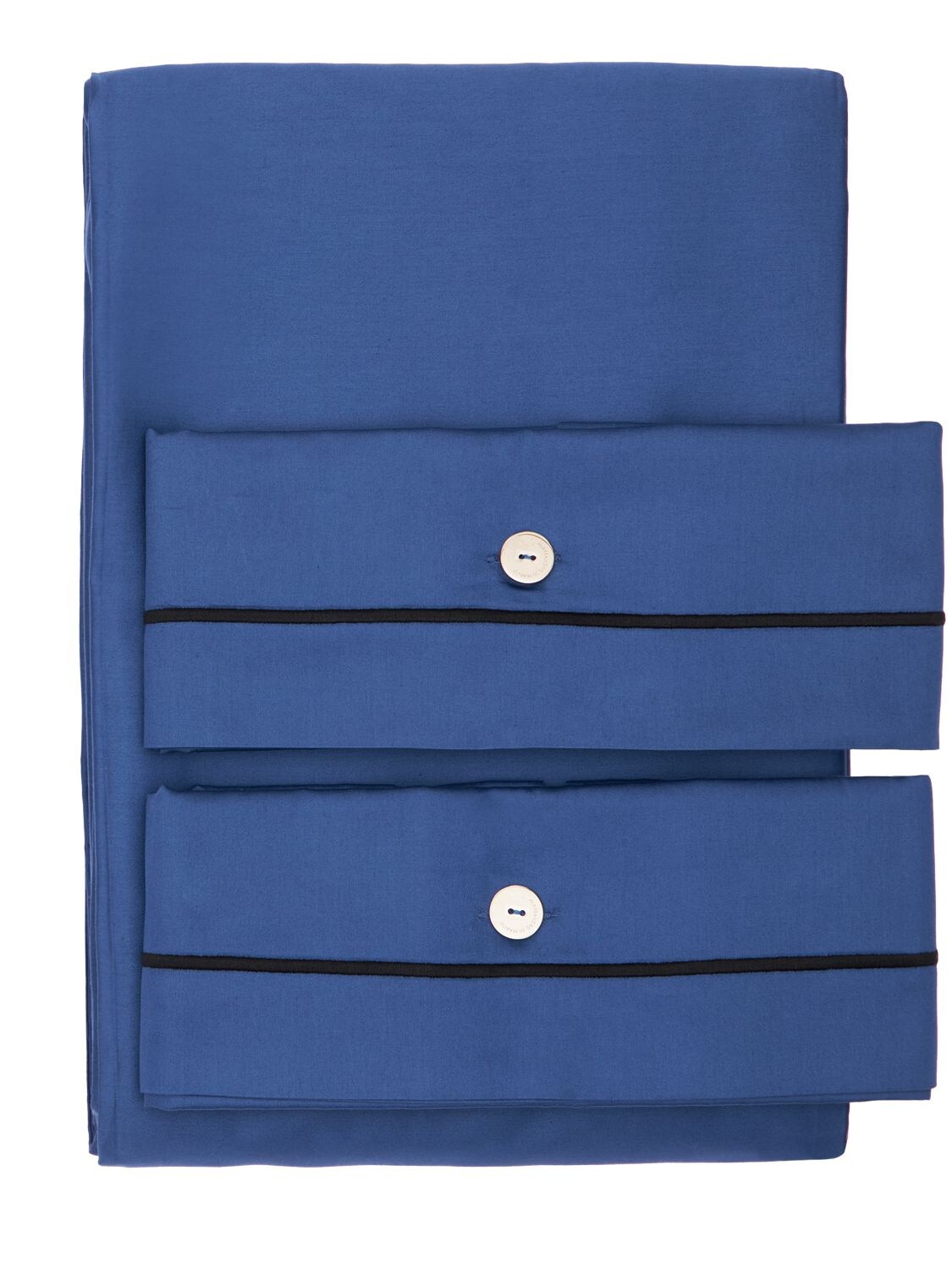Alessandro Di Marco Cotton Satin Duvet Cover Set In Blue