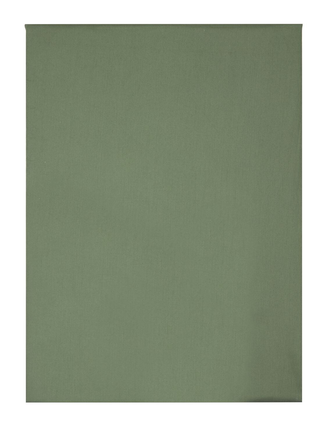 Alessandro Di Marco Cotton Satin Fitted Sheet In Verde Fango
