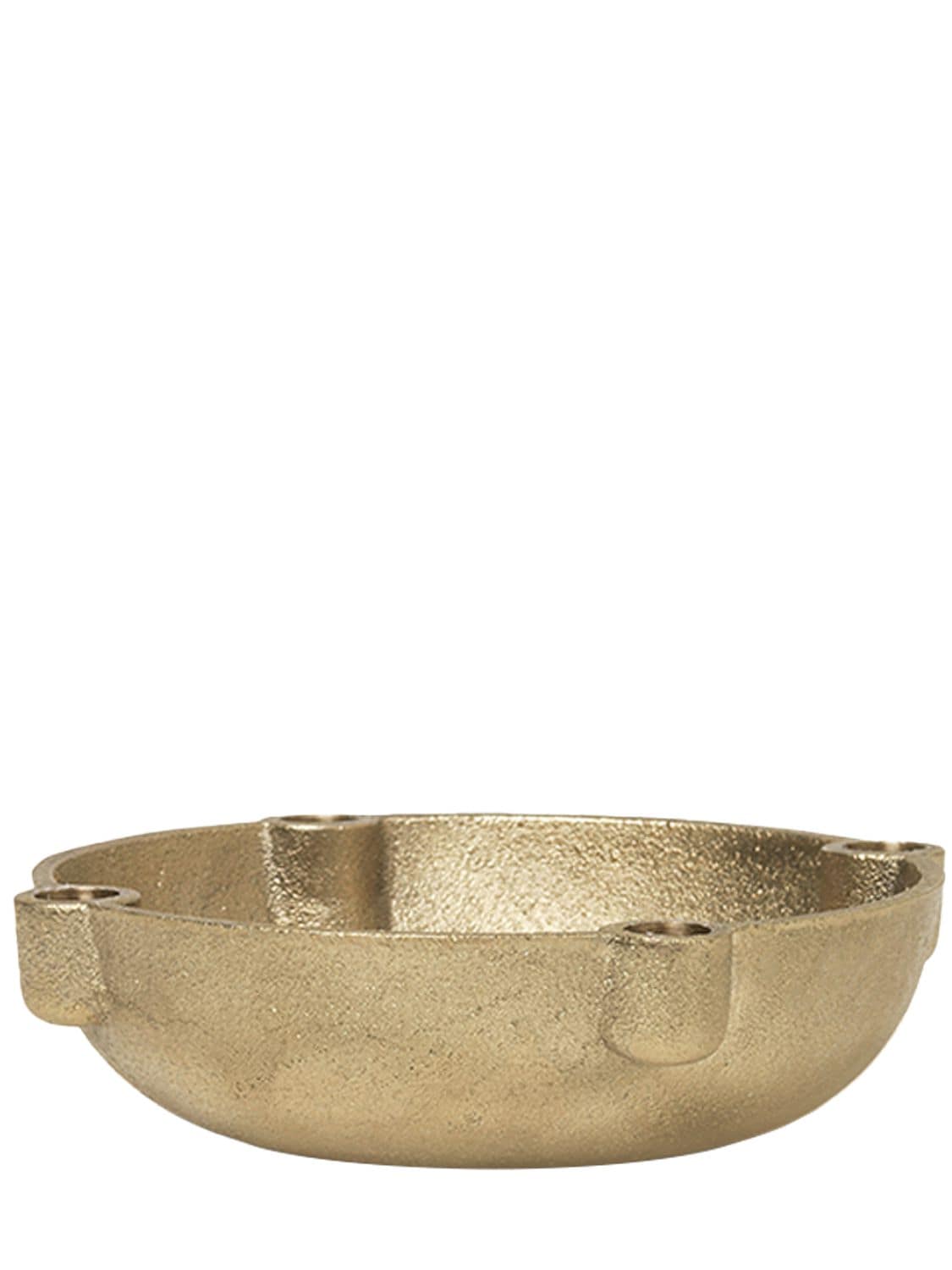 Small Casted Brass Bowl Candle Holder