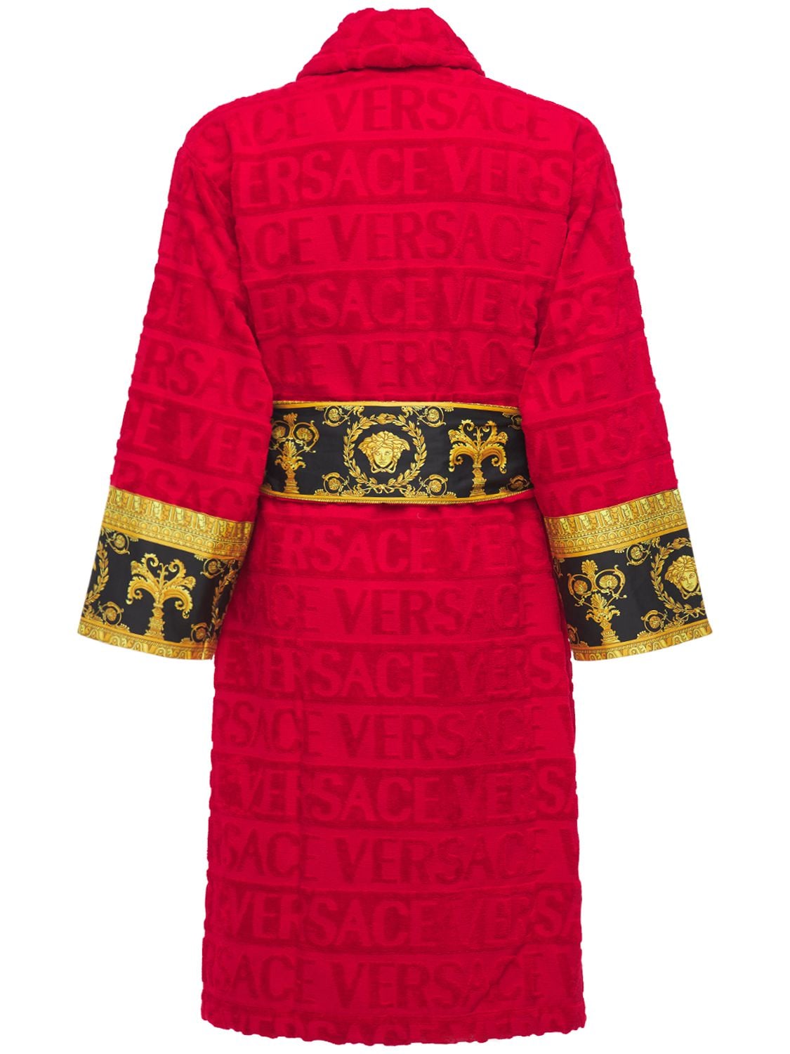 Shop Versace Barocco & Robe Bathrobe In Red