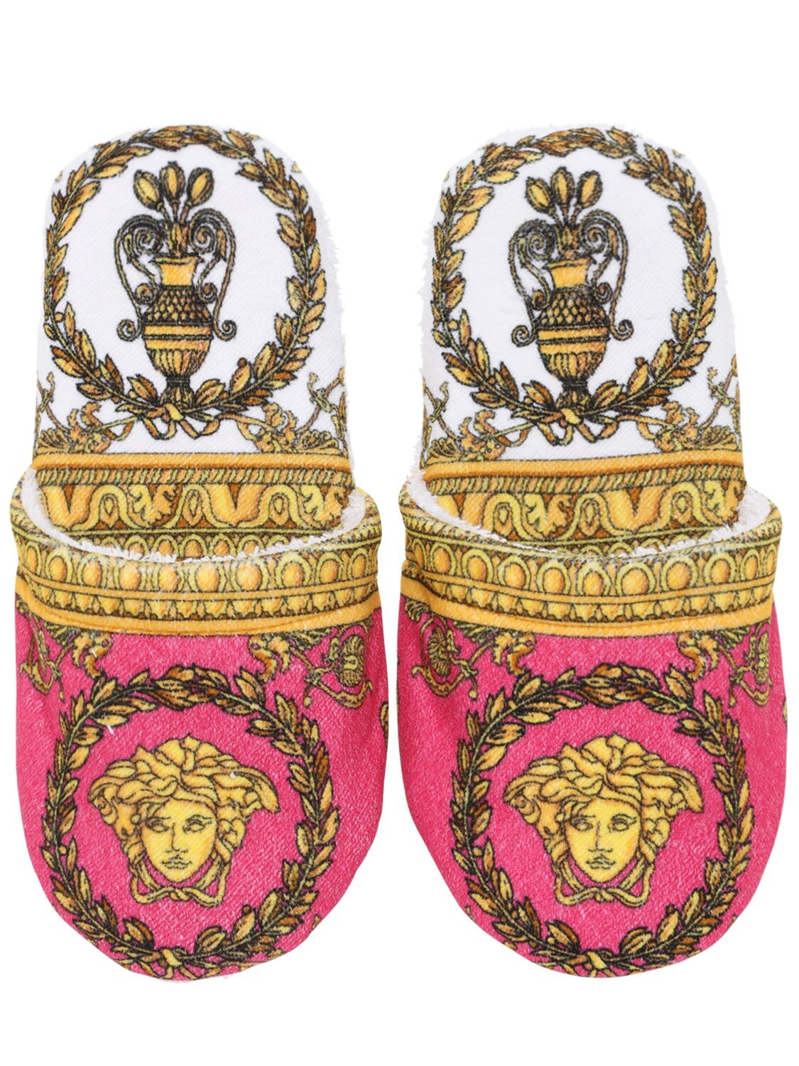 Versace I Heart Baroque Slippers In Fuchsia