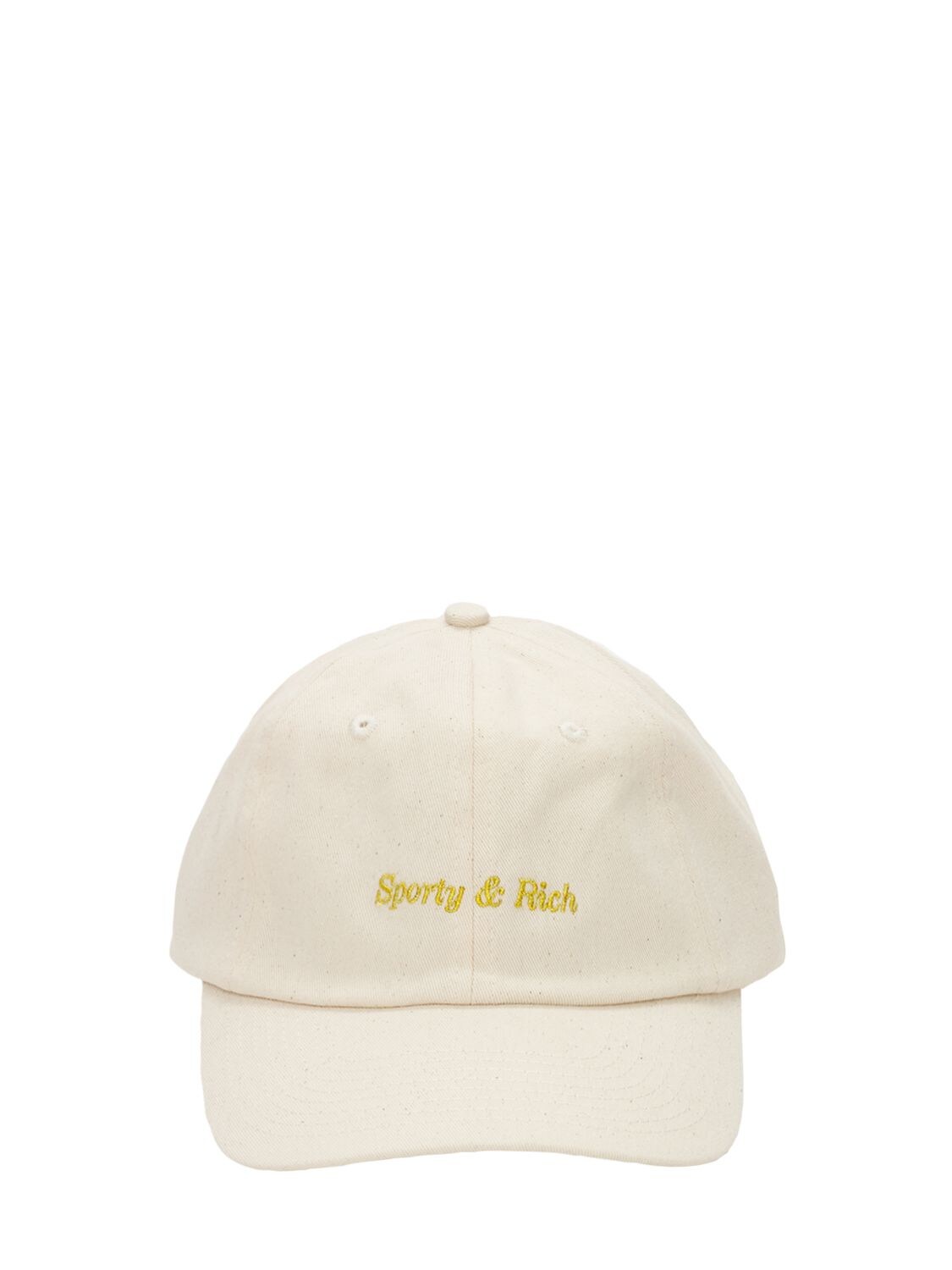 Sporty And Rich Classic Logo Baseball Hat In Beige,gold