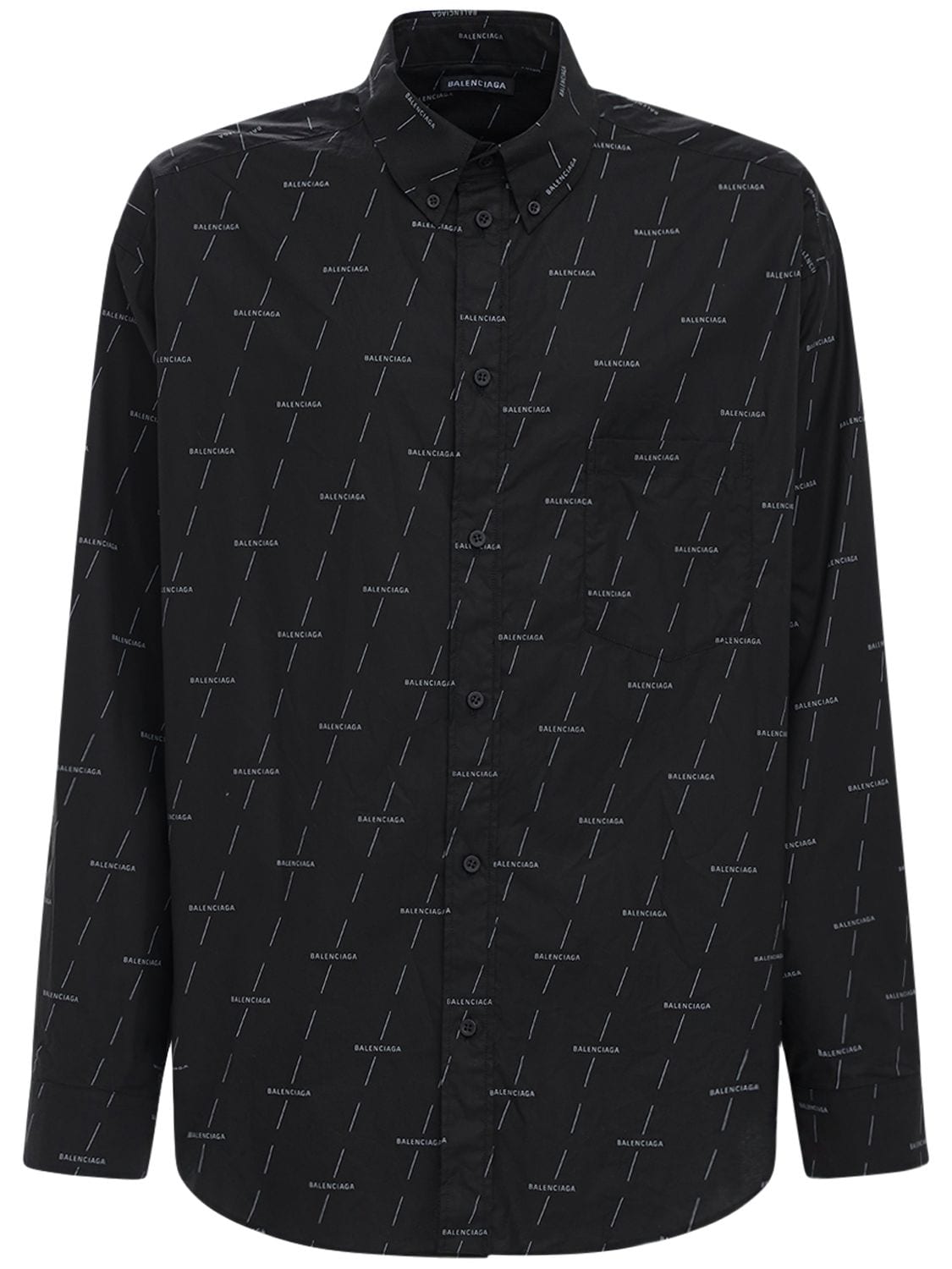 BALENCIAGA “DIAGONAL LICENSE”棉质府绸衬衫,73I18H002-MTI2OQ2