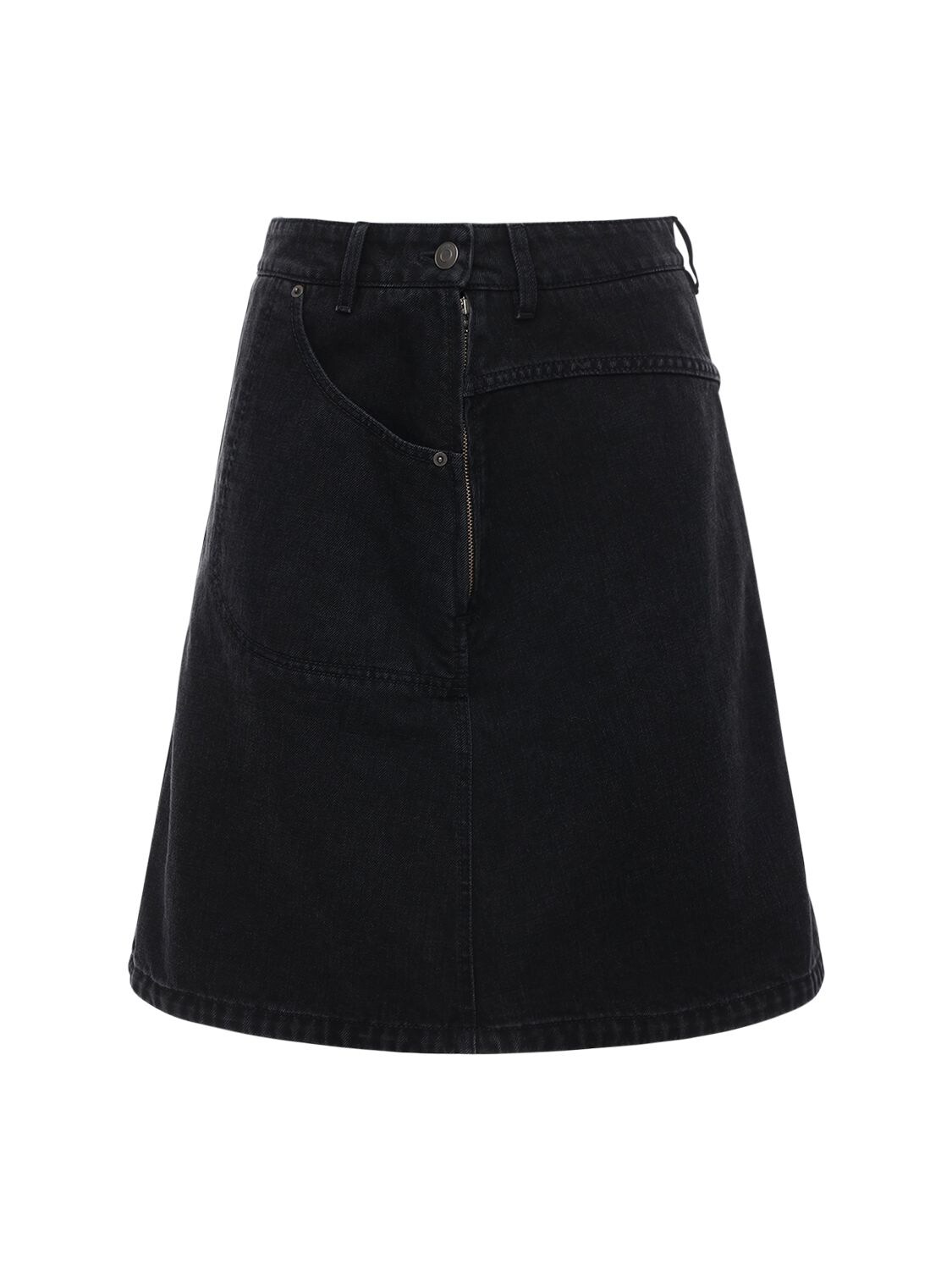 Kenzo Cotton Denim Mini Skirt In Black