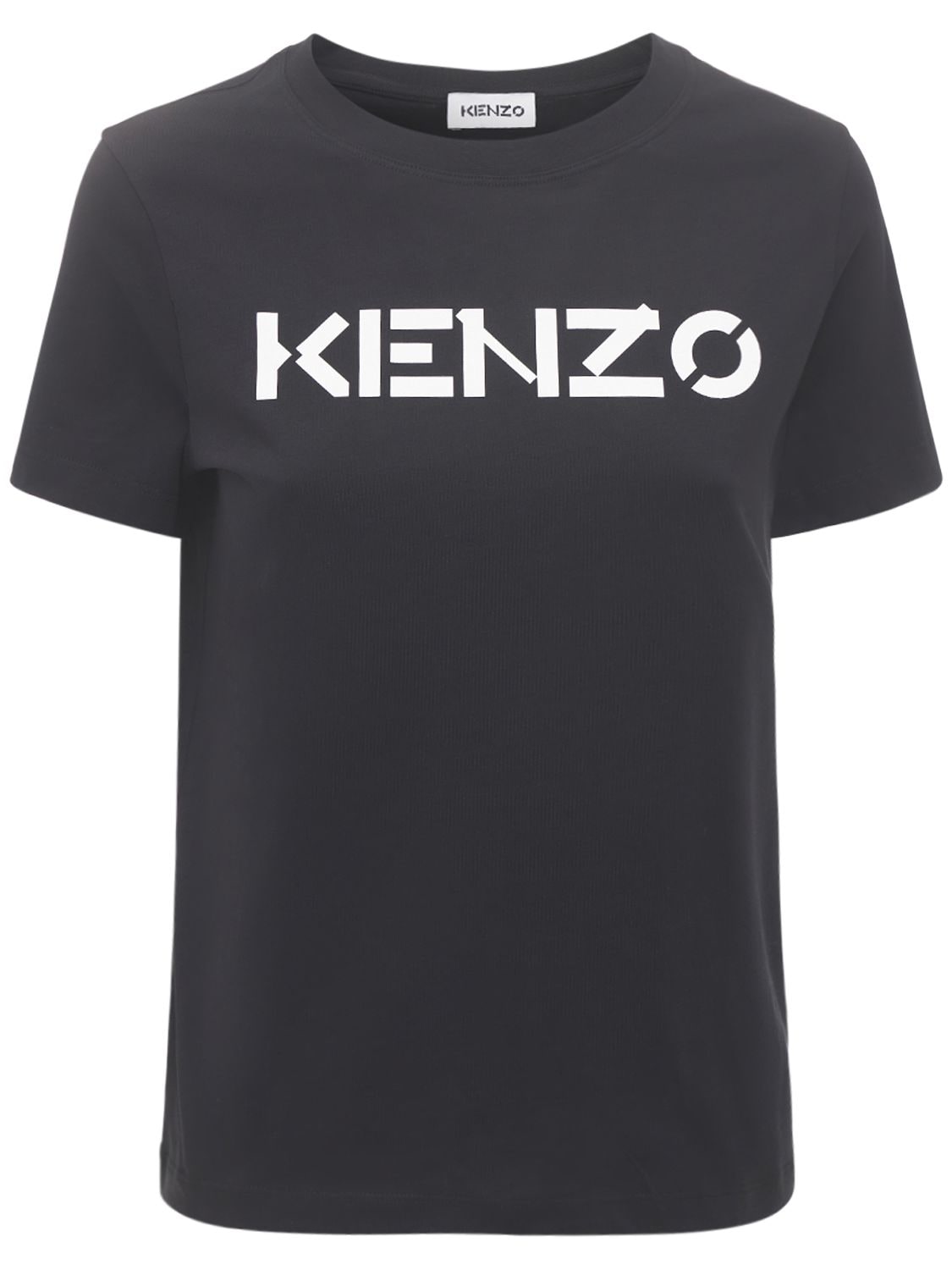 Kenzo Womens Black Logo-print Cotton-jersey T-shirt S In 99 Black 