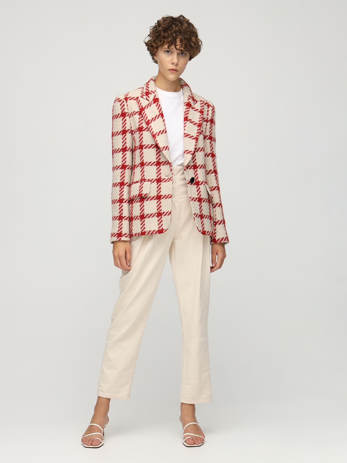 ISABEL MARANT KIOA CHECK WOOL BLEND BLAZER
