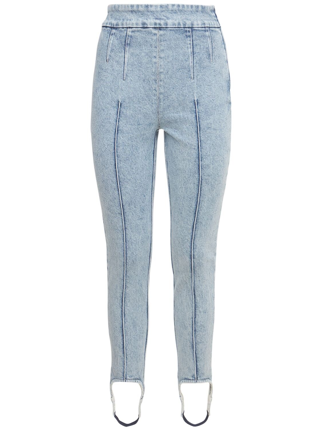 ISABEL MARANT NANOULI STRETCH DENIM JEANS W/ STIRRUPS,73I1JT022-MZBMVQ2