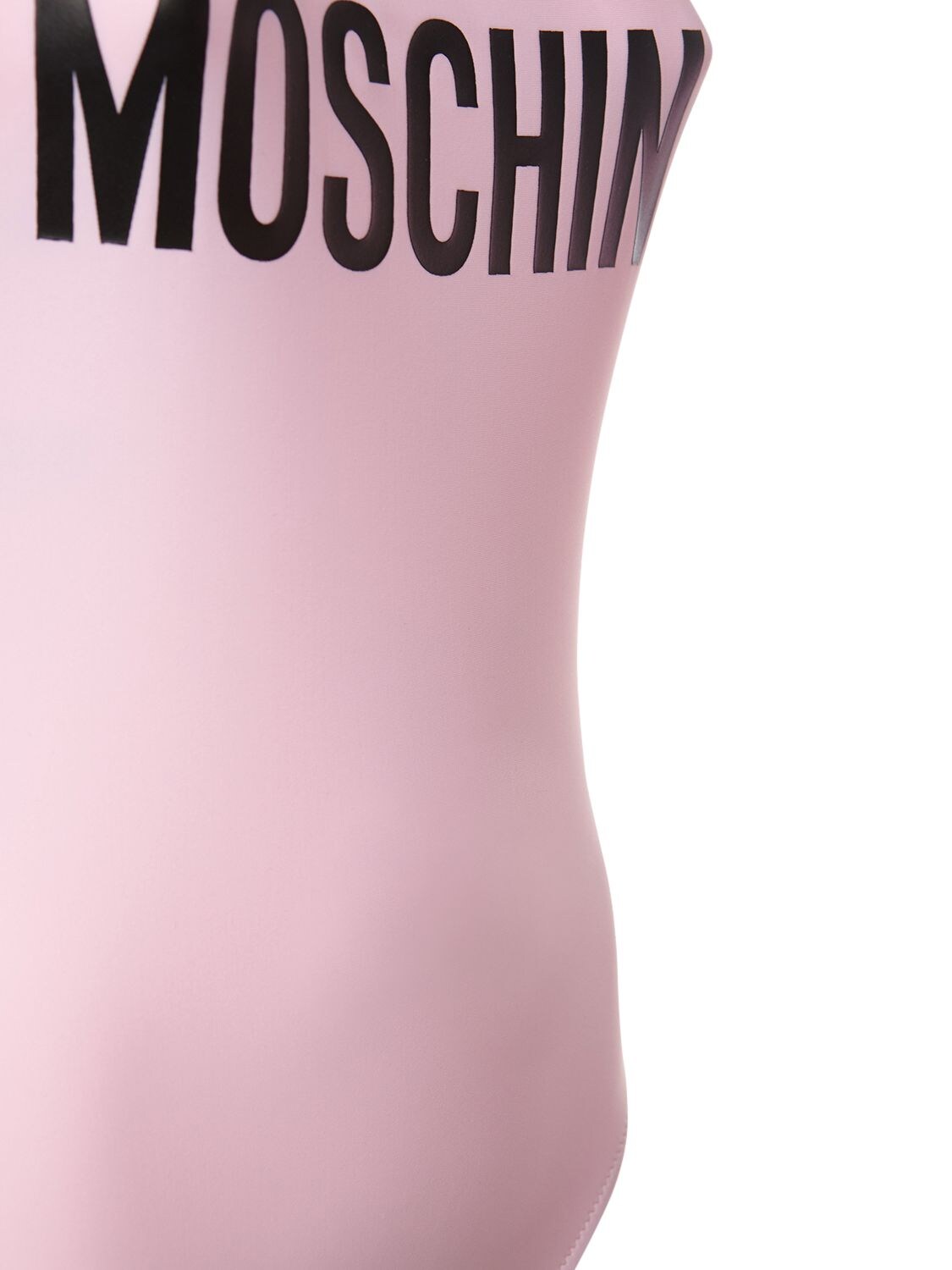 Shop Moschino Logo Lycra One Piece Swimsuit In Pink