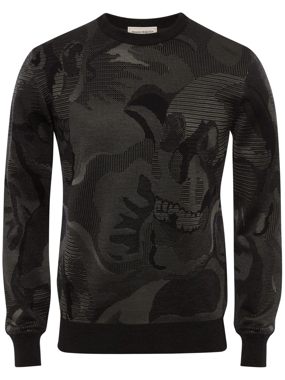 ALEXANDER MCQUEEN SKULL JACQUARD WOOL BLEND KNIT jumper,73I1UO009-MTIWNA2