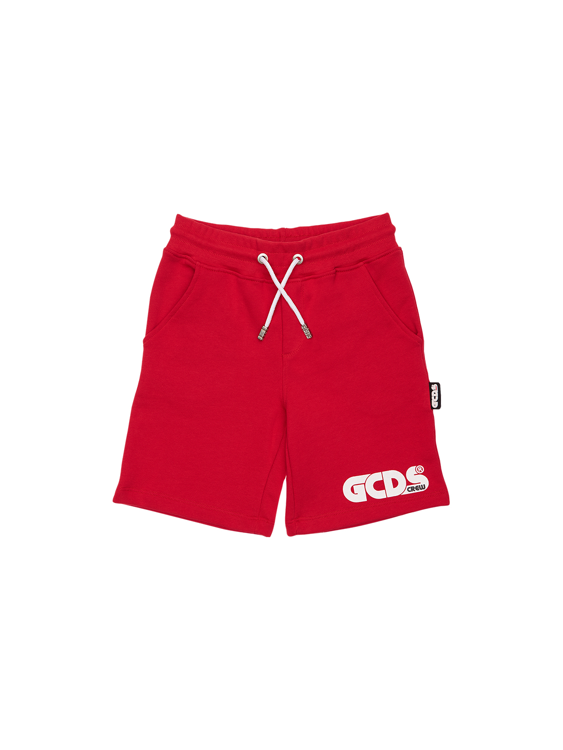 Gcds Teen Logo-print Jersey Shorts In Red