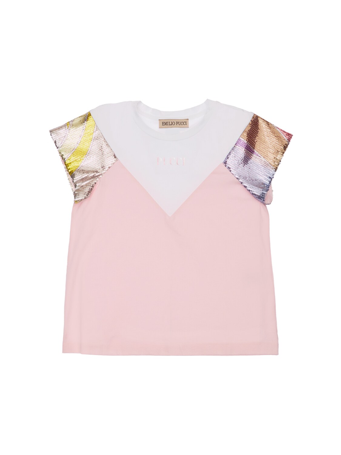 Emilio Pucci Kids' Printed Cotton Jersey T-shirt In Pink