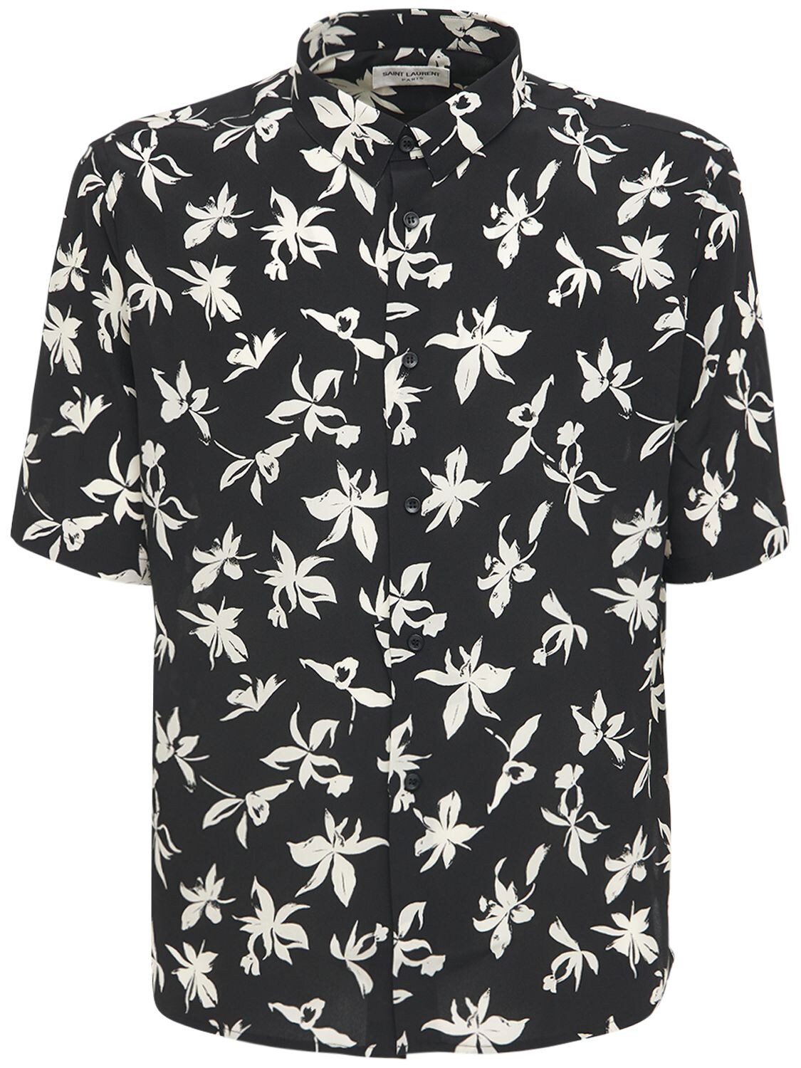 SAINT LAURENT FLORAL PRINT SILK SHIRT,73I25Z010-MTA5NQ2