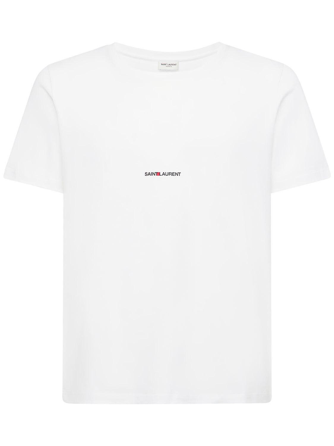 SAINT LAURENT Logo Detail Cotton Jersey T-shirt