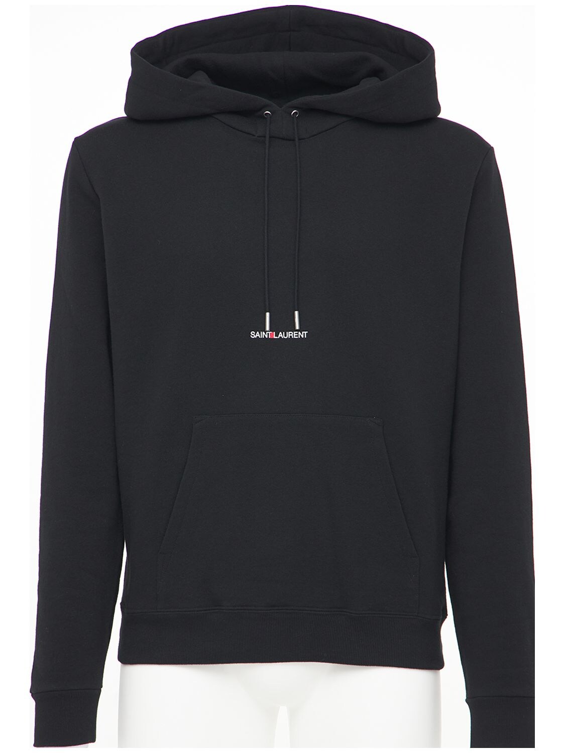 Shop Saint Laurent Cotton Sweatshirt Hoodie In Black