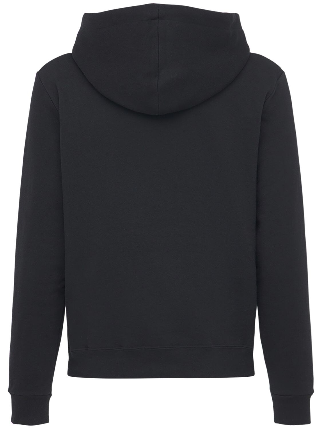 Shop Saint Laurent Cotton Sweatshirt Hoodie In Black