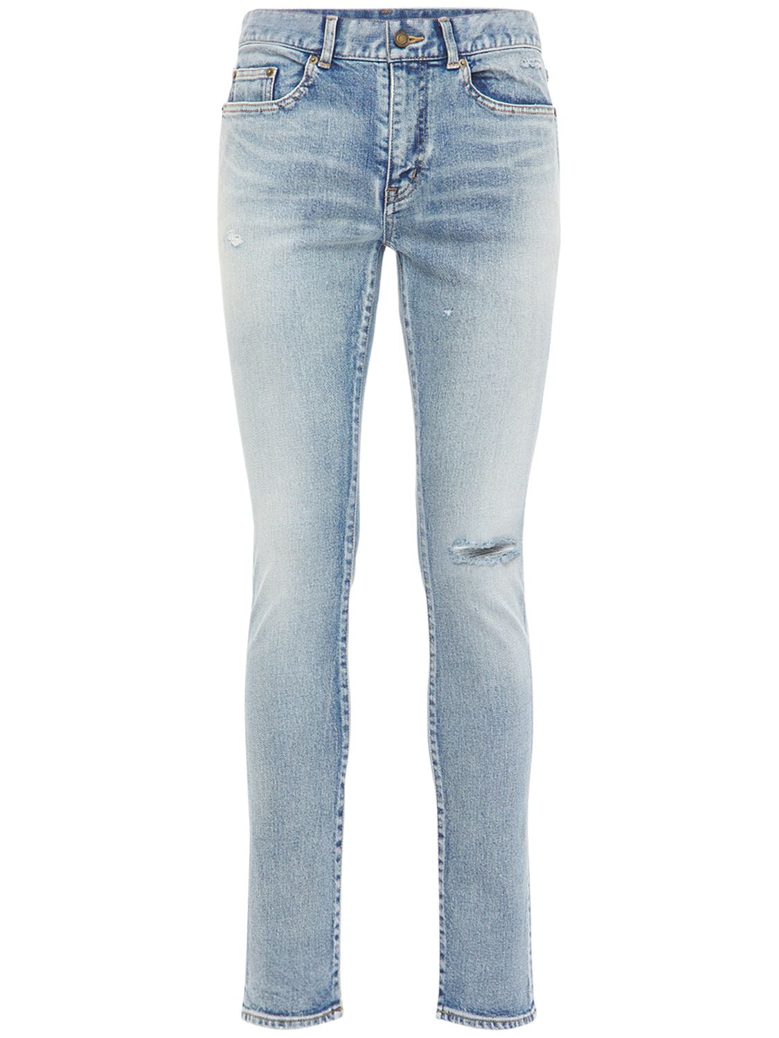 15cm Skinny Low Waist Cotton Denim Jeans