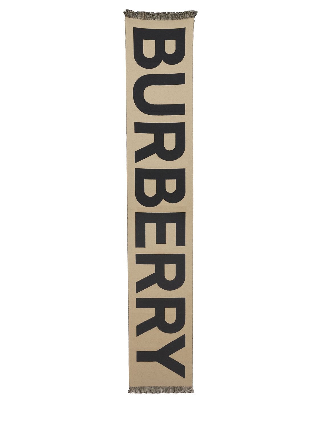 BURBERRY Logo Intarsia Wool Knit Scarf