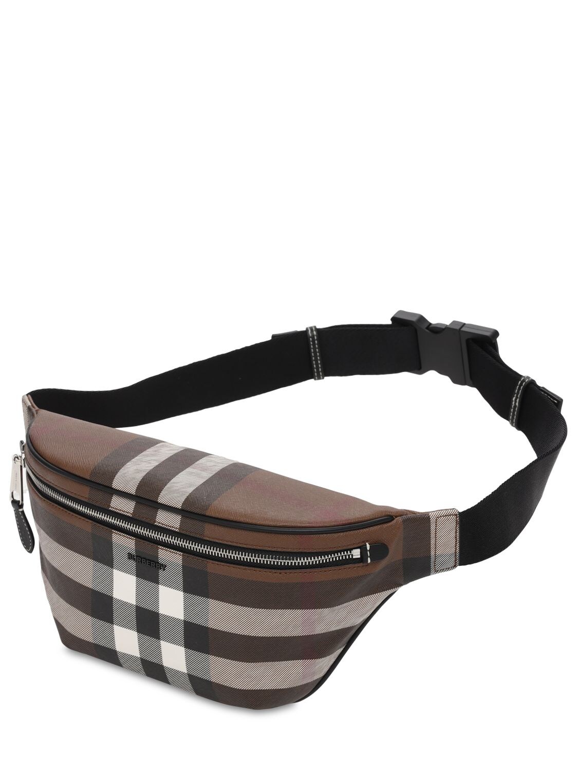 BURBERRY: Bum belt bag in E-canvas with logo - Brown