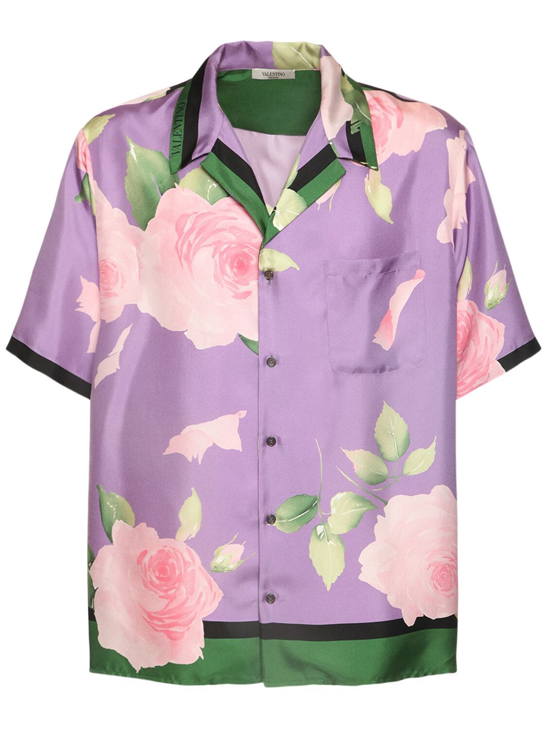 VALENTINO PRINTED SILK BOWLING SHIRT,73I3GS002-QKCW0