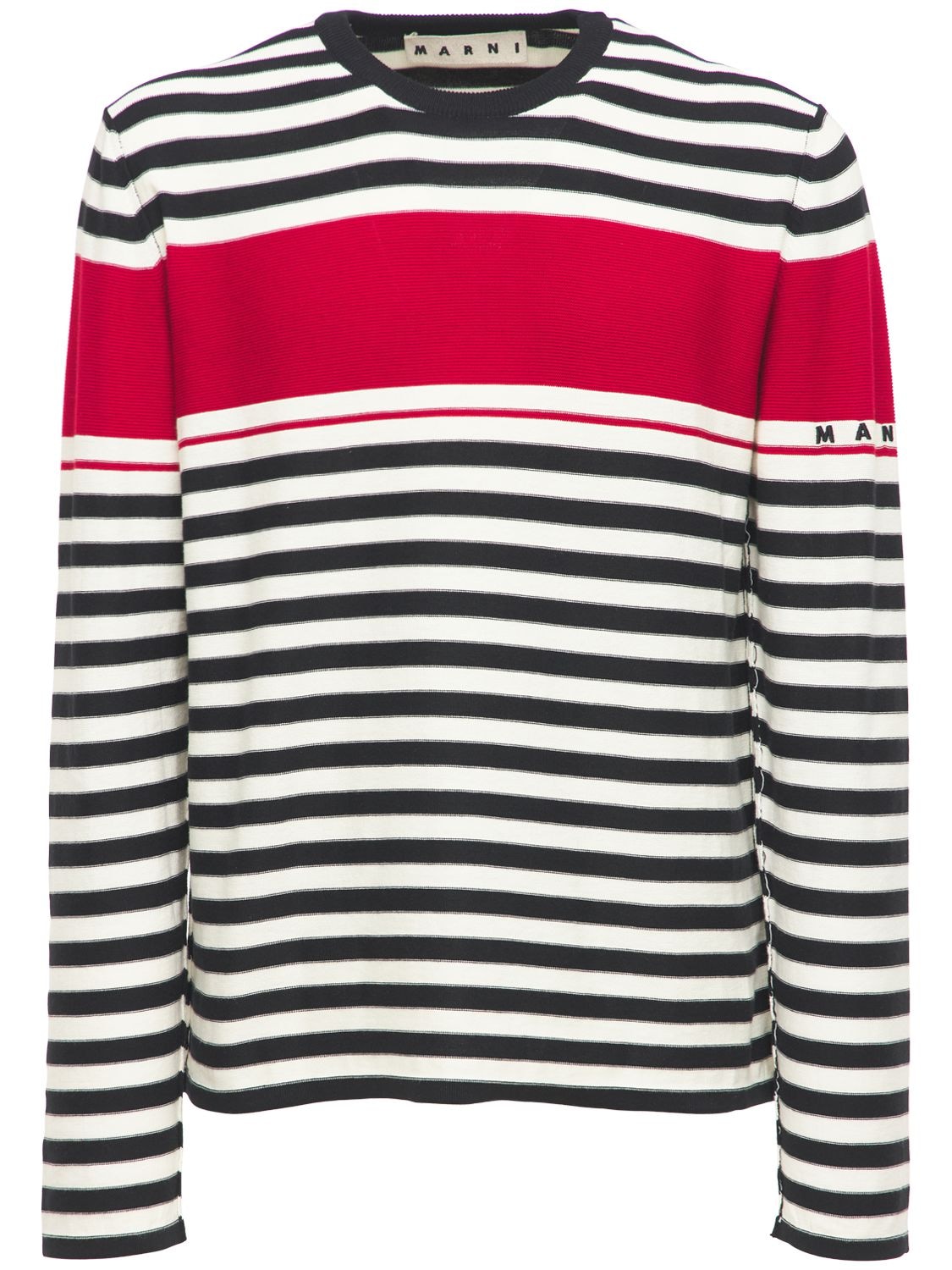 MARNI STRIPED LIGHT COTTON KNIT SWEATER,73I3HA005-UKDOOTK1