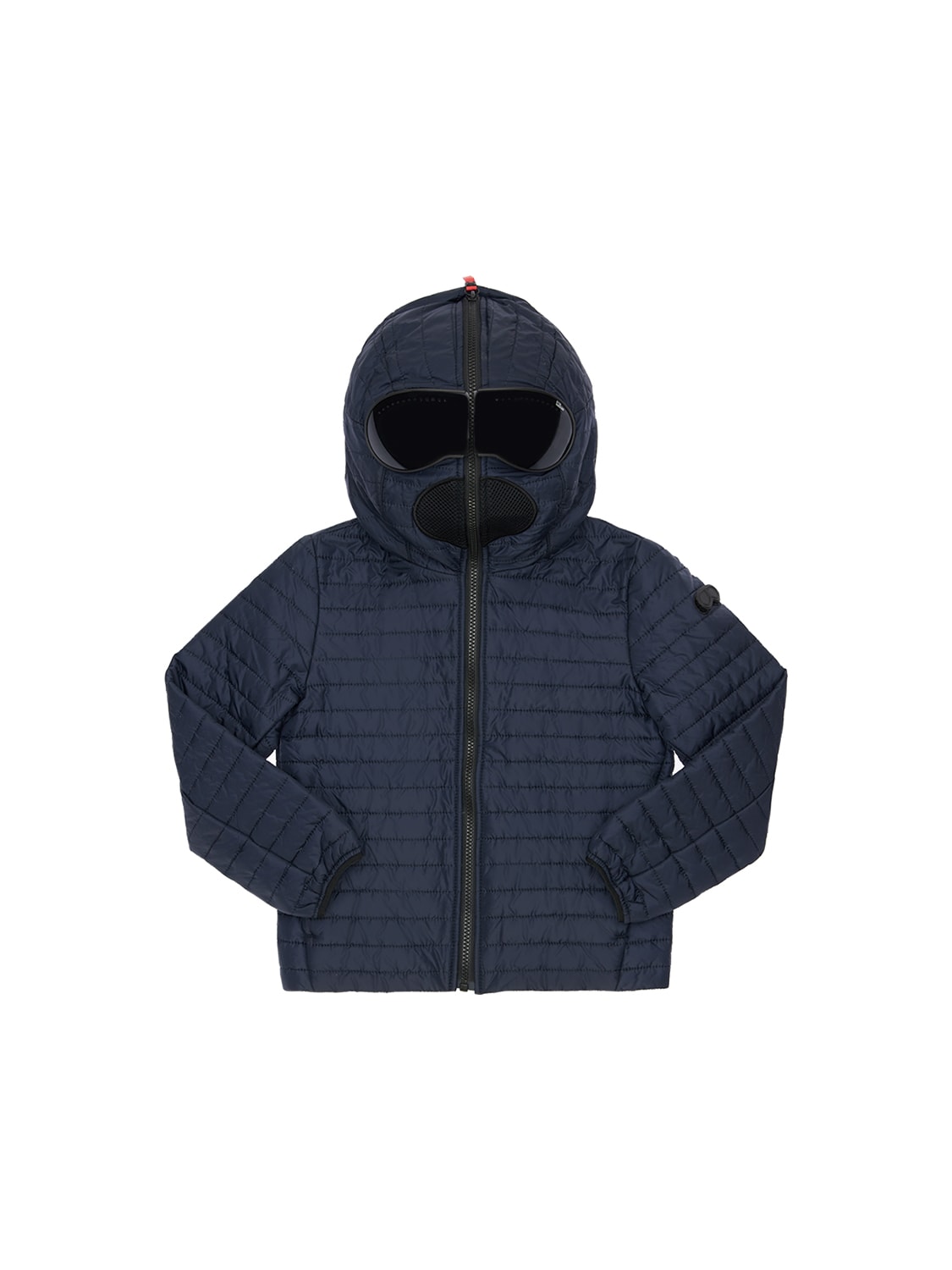 Ai Riders On The Storm Kids' Hooded Nylon Puffer Jacket W/ Lenses In Navy