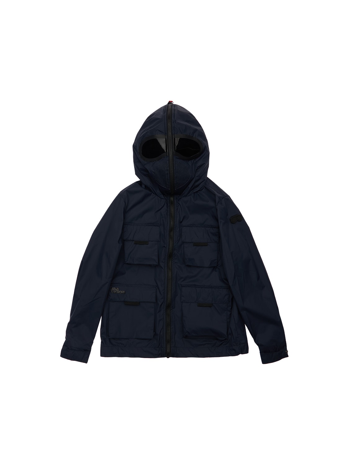 Ai Riders On The Storm Kids' Hooded Nylon Coat W/ Lenses In Navy