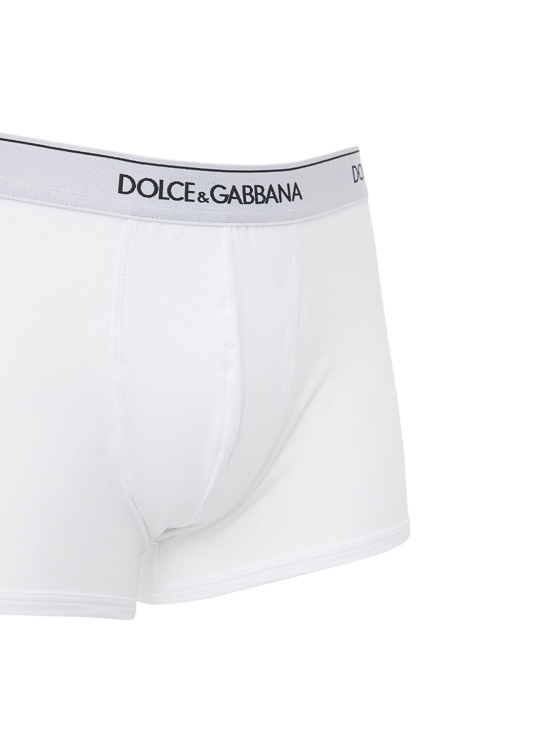 Shop Dolce & Gabbana Pack Of 2 Logo Cotton Boxer Briefs In White