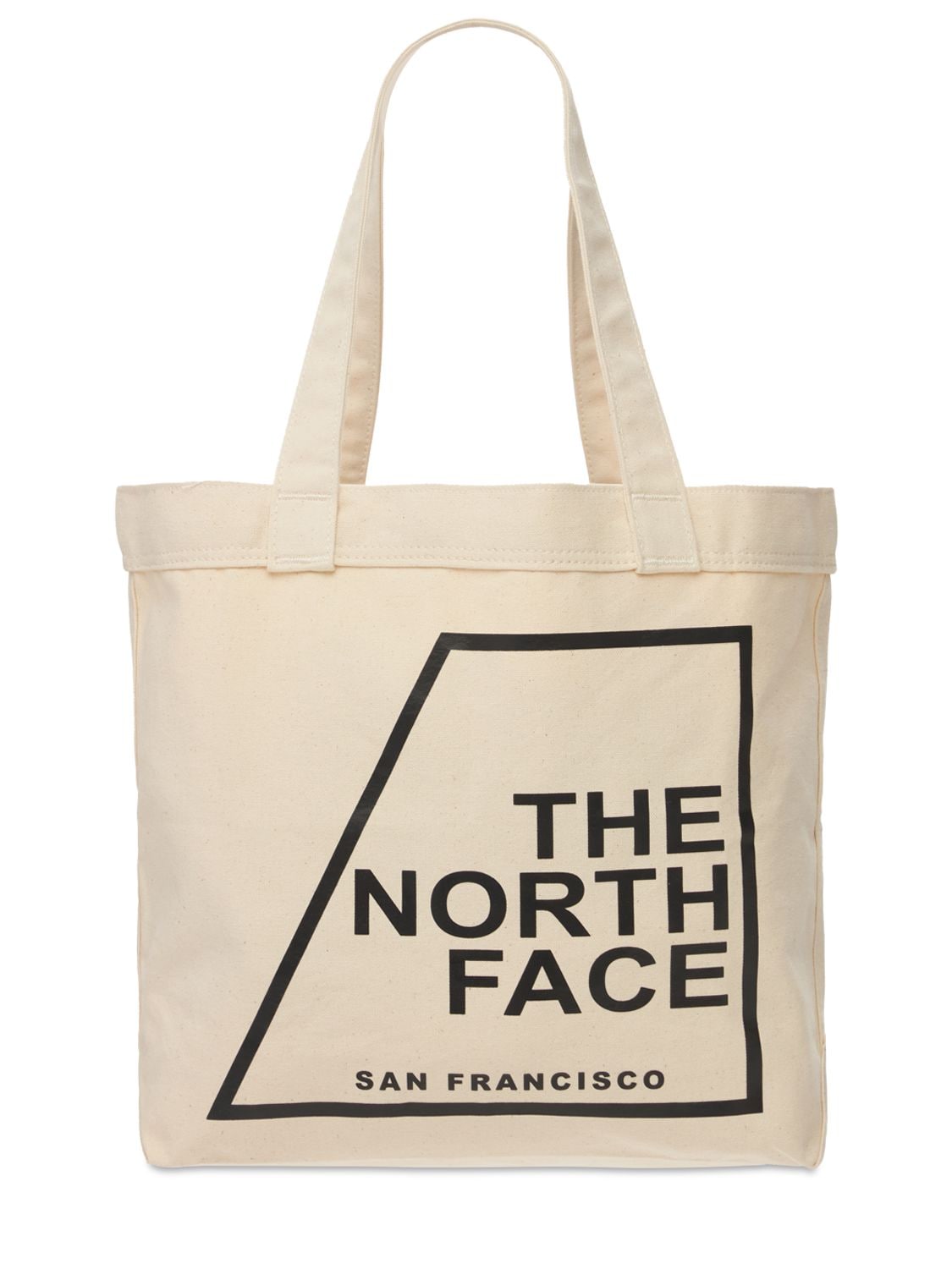The North Face Printed Tote Bag In Ecru,black