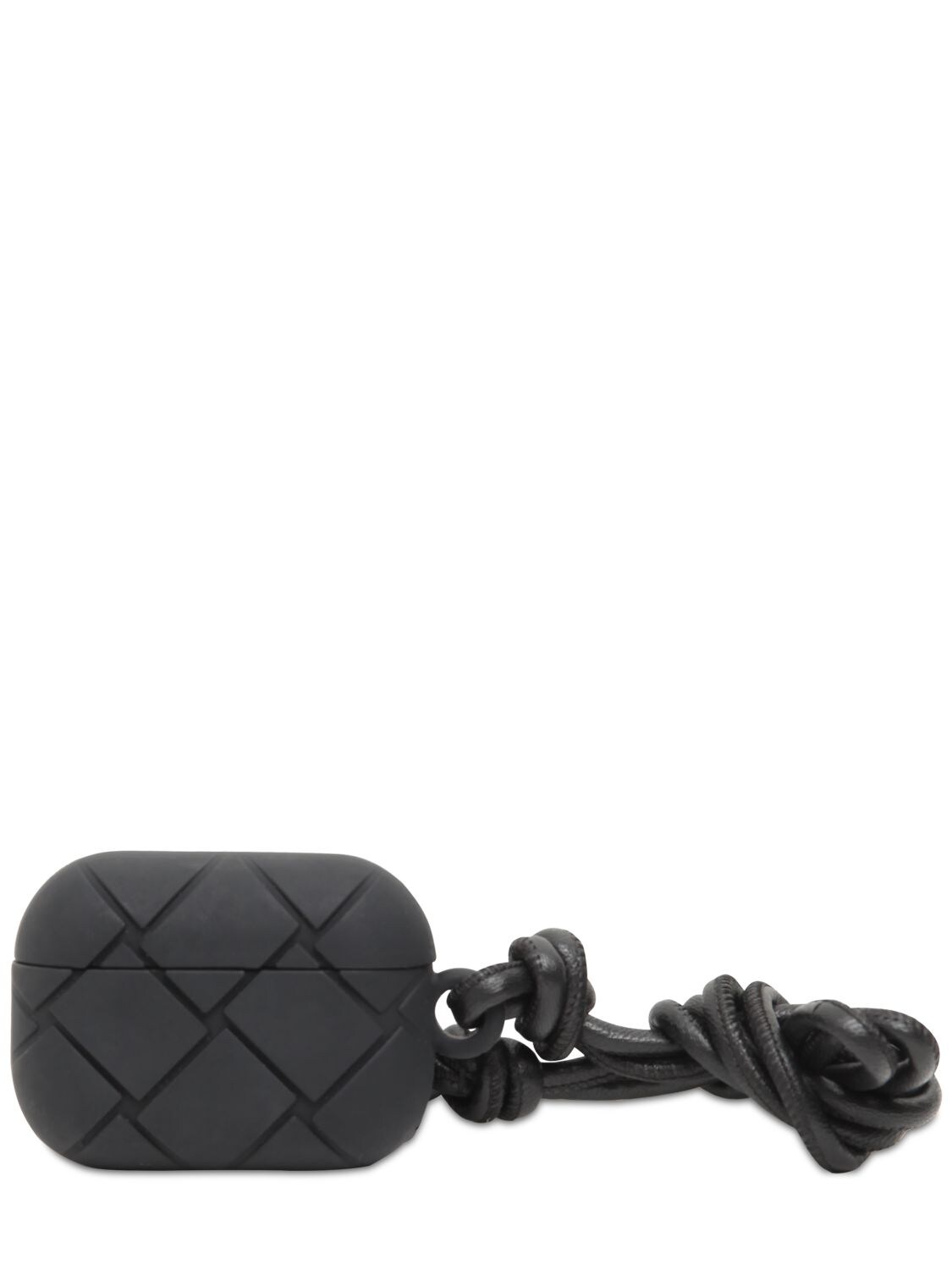 Bottega Veneta Leather & Silicone Airpods Pro Case In Black