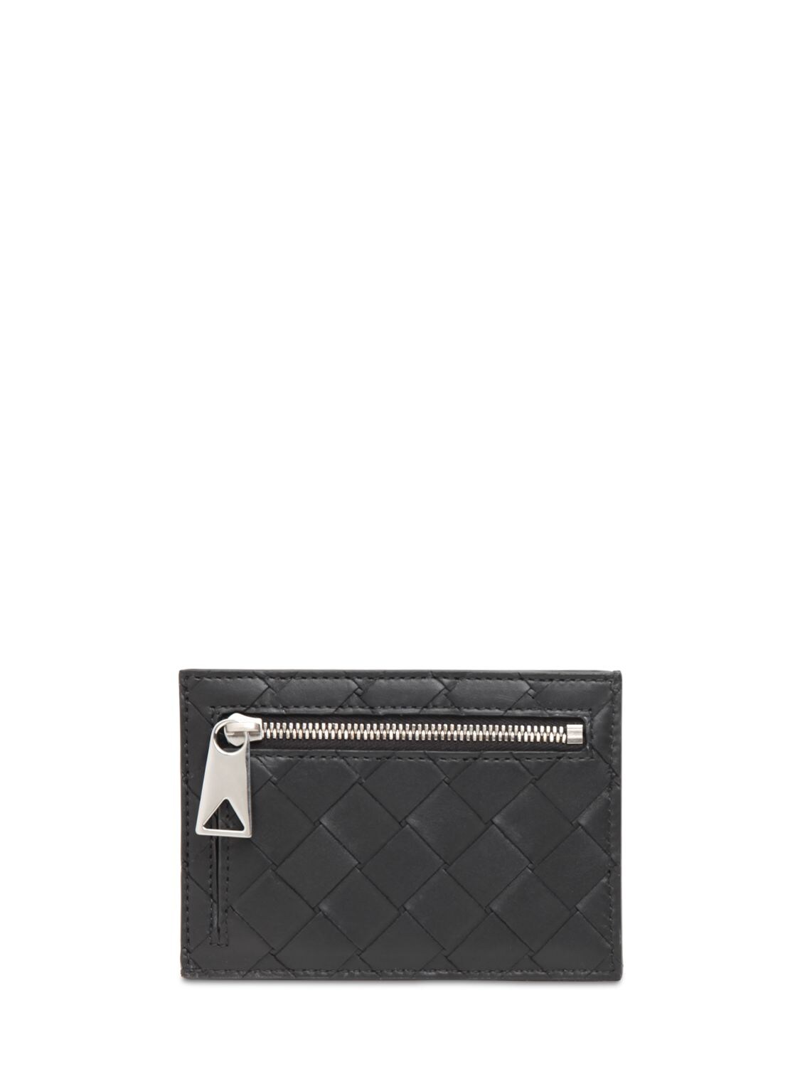 Shop Bottega Veneta Intrecciato Leather Card Case In Black