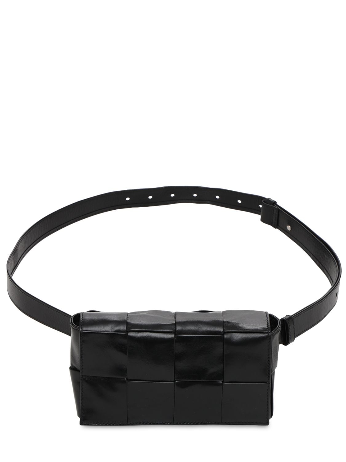 Bottega Veneta Cassette Intreccio Leather Belt Bag In Black