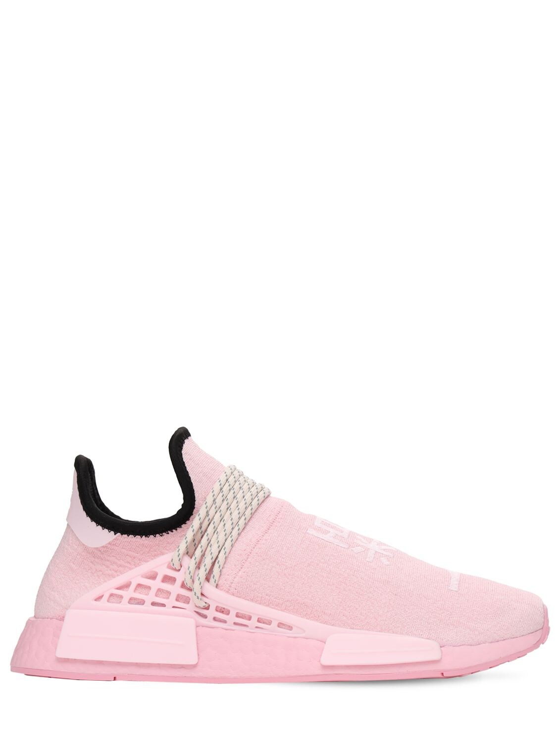Adidas Originals Pharrell Williams Hu Nmd Rubber-trimmed Primeknit Sneakers In True Pink