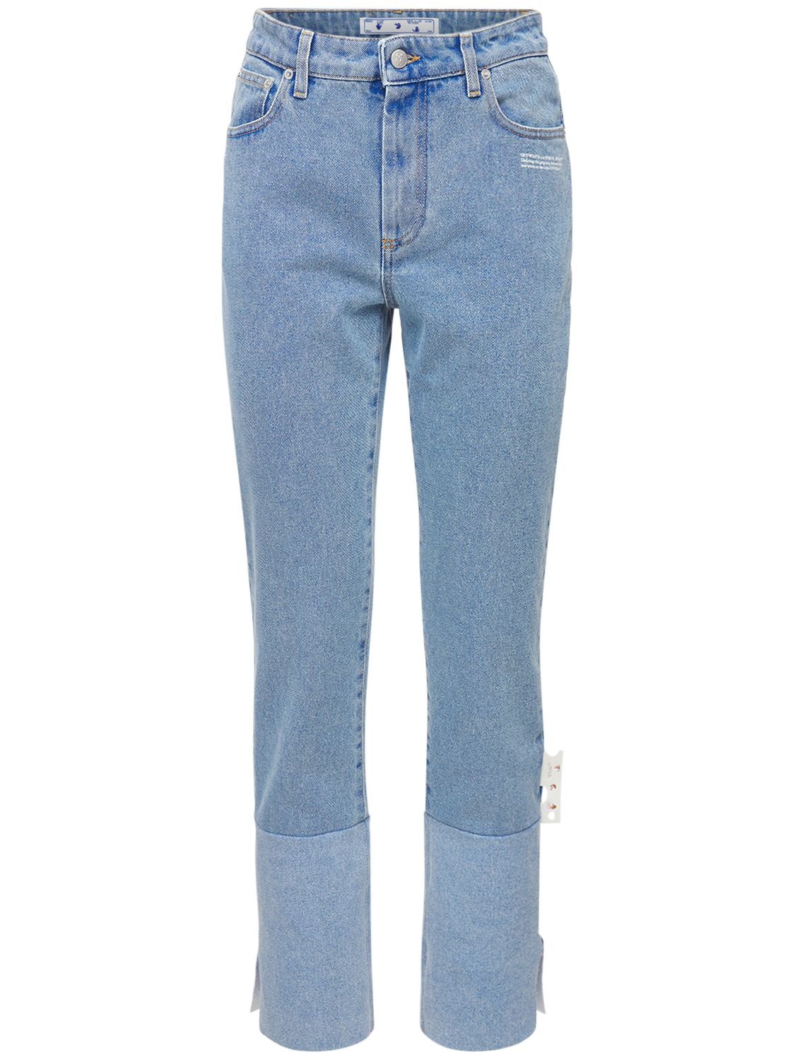 Off-White Cottons TWO TONE STRAIGHT LEG JEANS
