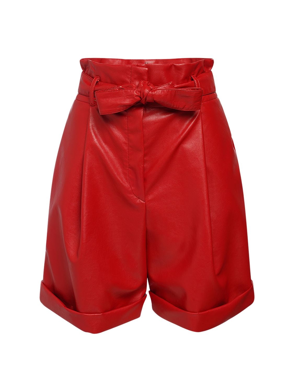 Philosophy Di Lorenzo Serafini Leather-effect Tie-waist Shorts In Red