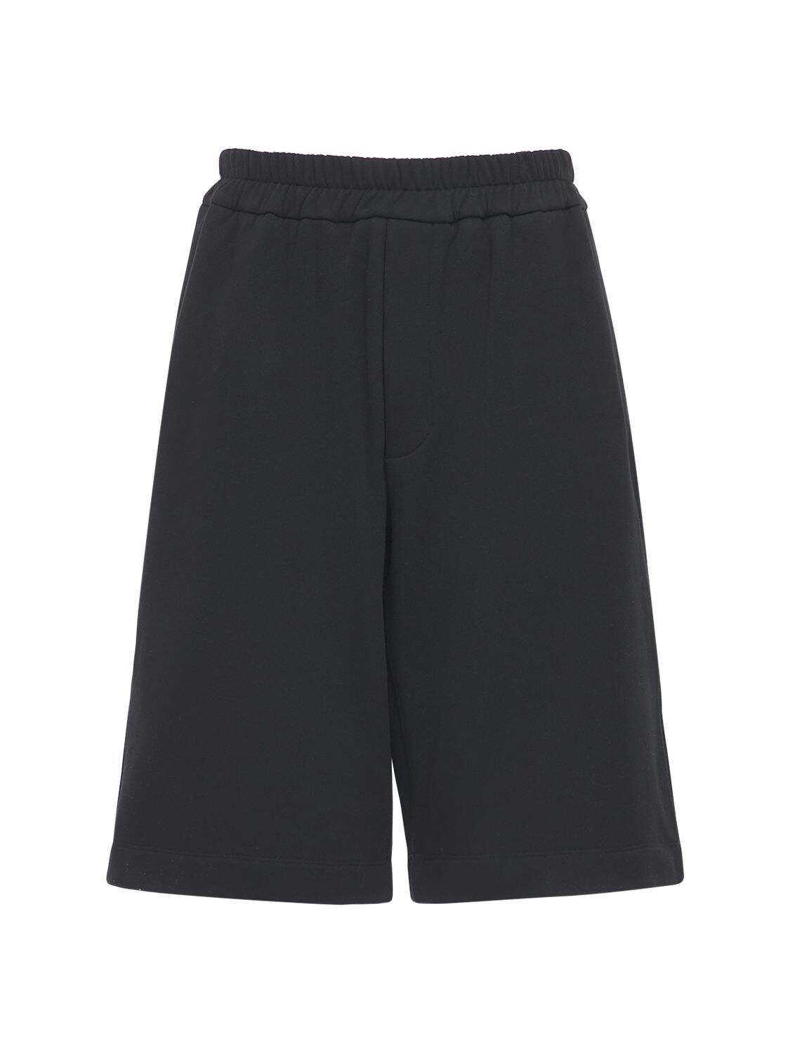 Jil Sander Plus Embroidered Organic Cotton Shorts In Black