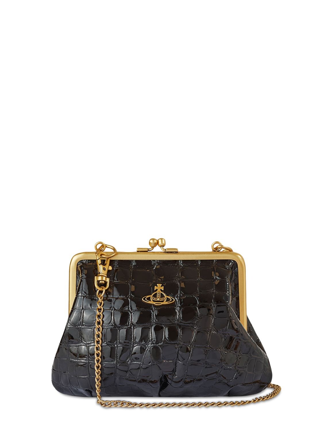 Vivienne Westwood - Archive orb croc embossed purse bag 