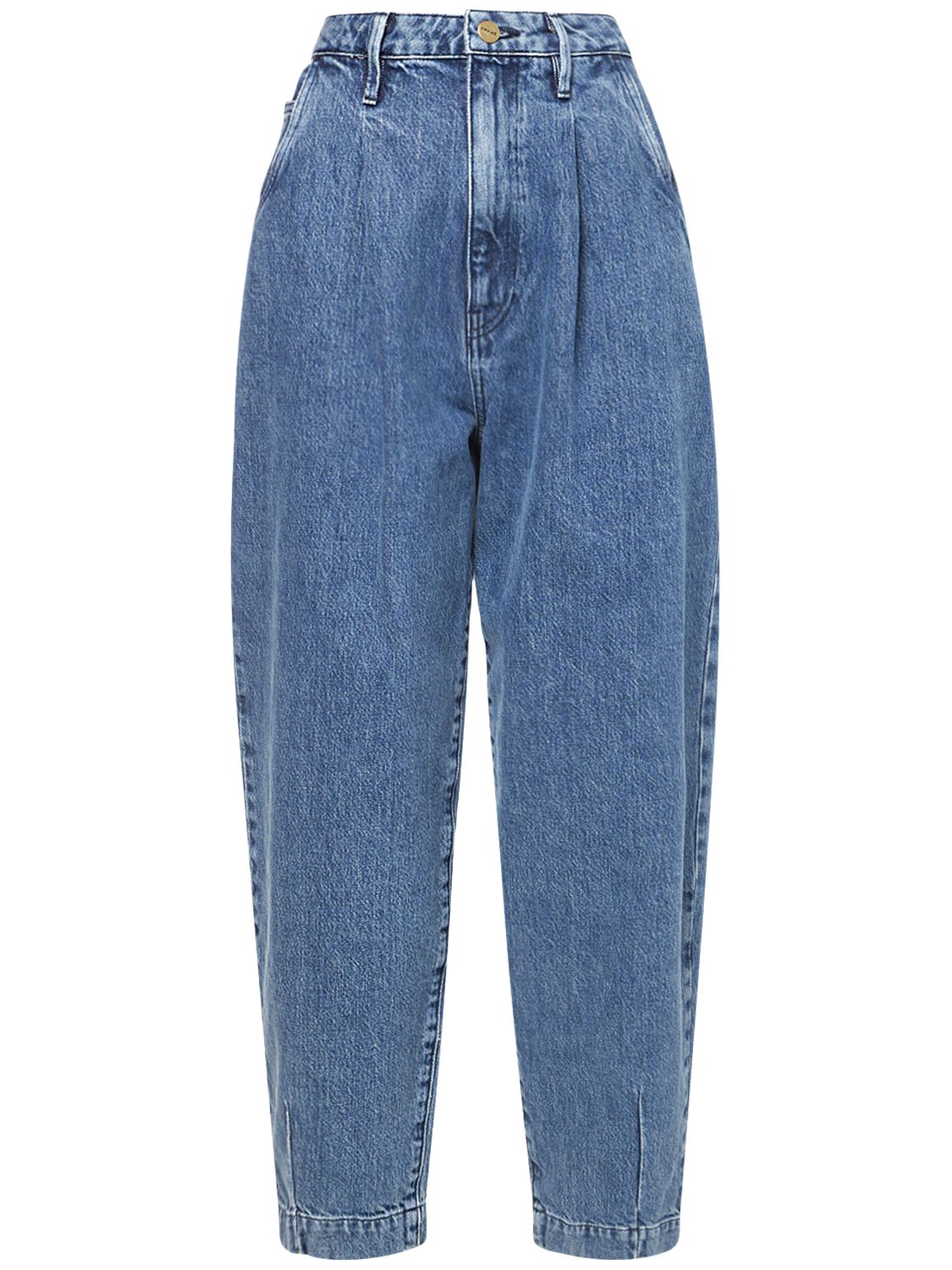 Frame - Pleated barrel leg jeans - | Luisaviaroma