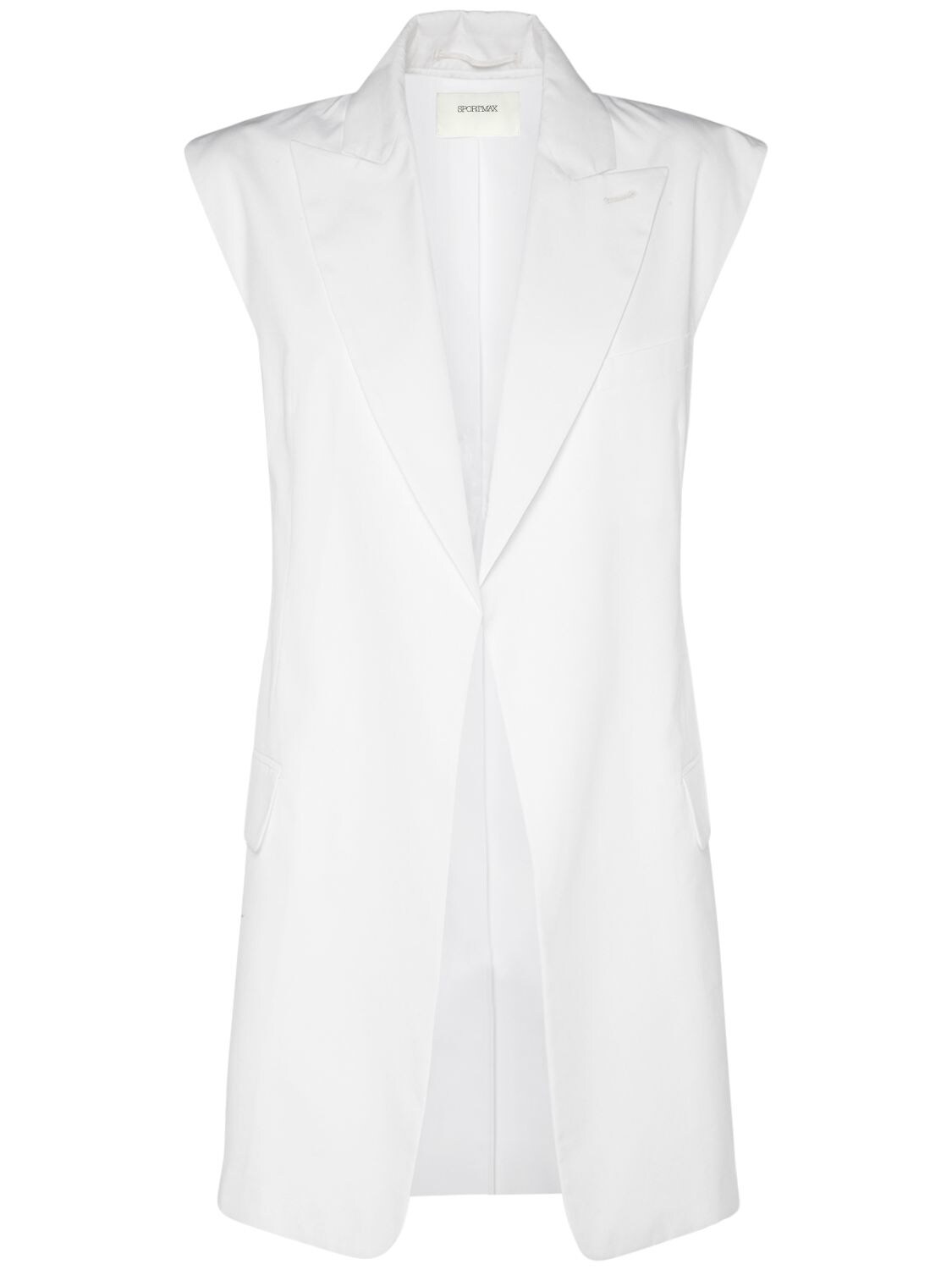 Sportmax Cima Heavy Cotton Poplin Vest In Bianco (white) | ModeSens
