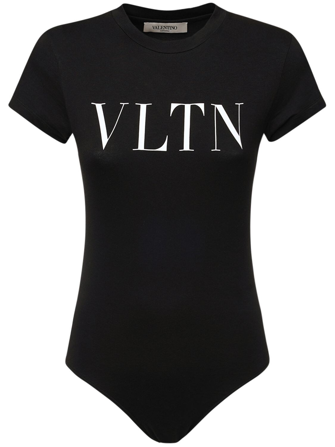 VALENTINO VLTN PRINTED LOGO COTTON JERSEY BODYSUIT,73I52O030-ME5J0