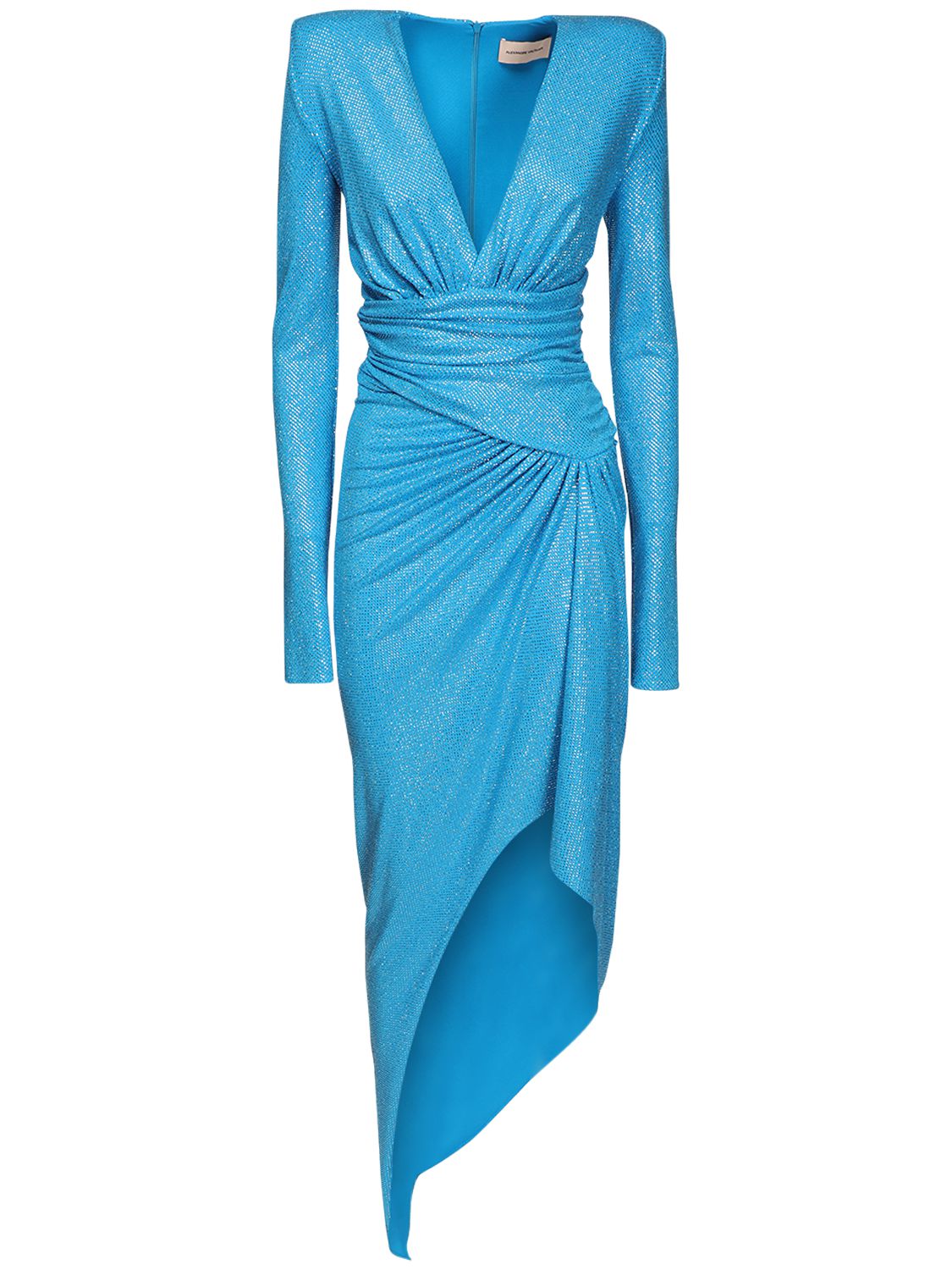 alexandre vauthier blue dress ALEXANDRE VAUTHIER EMBELLISHED STRETCH JERSEY MINI DRESS FR 34 UK 6