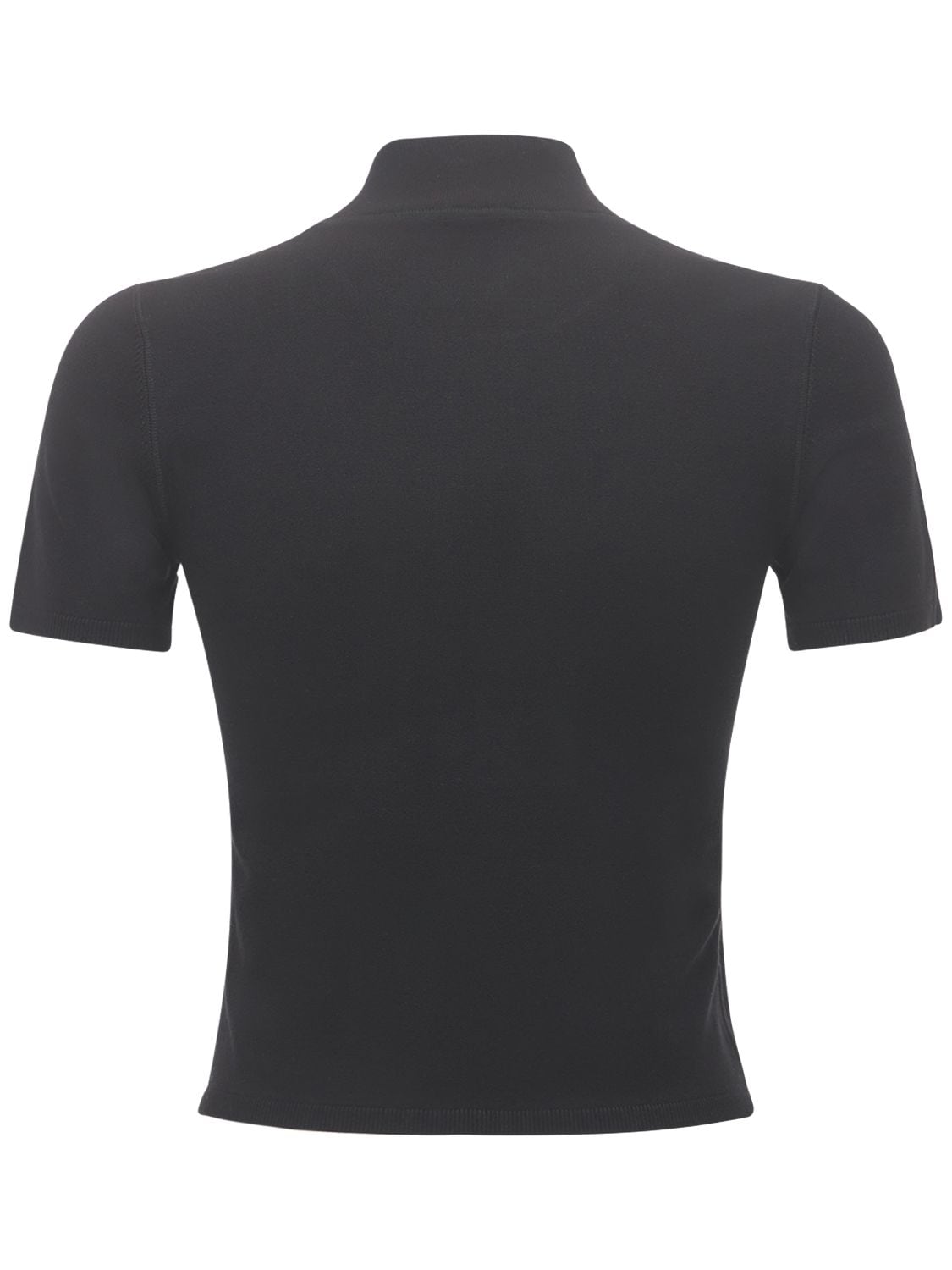 Shop Alexander Wang Logo Patch Stretch Jersey T-shirt In Black