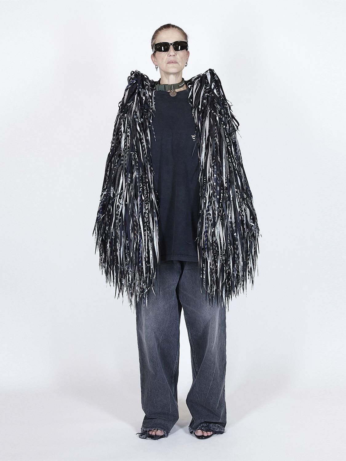 BALENCIAGA FLAME PRINT VINTAGE JERSEY T-SHIRT