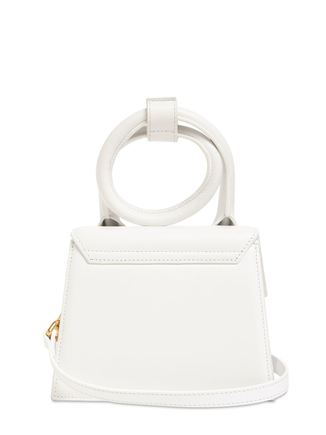 Shop Jacquemus Le Chiquito Noeud Leather Top Handle Bag In White
