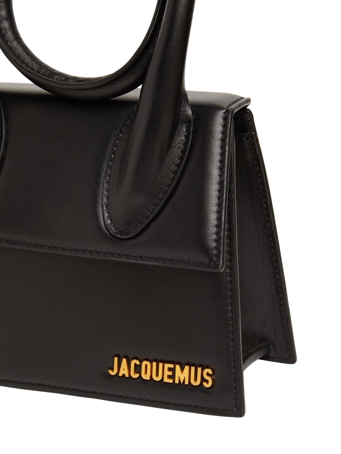 Shop Jacquemus Le Chiquito Noeud Leather Top Handle Bag In Black