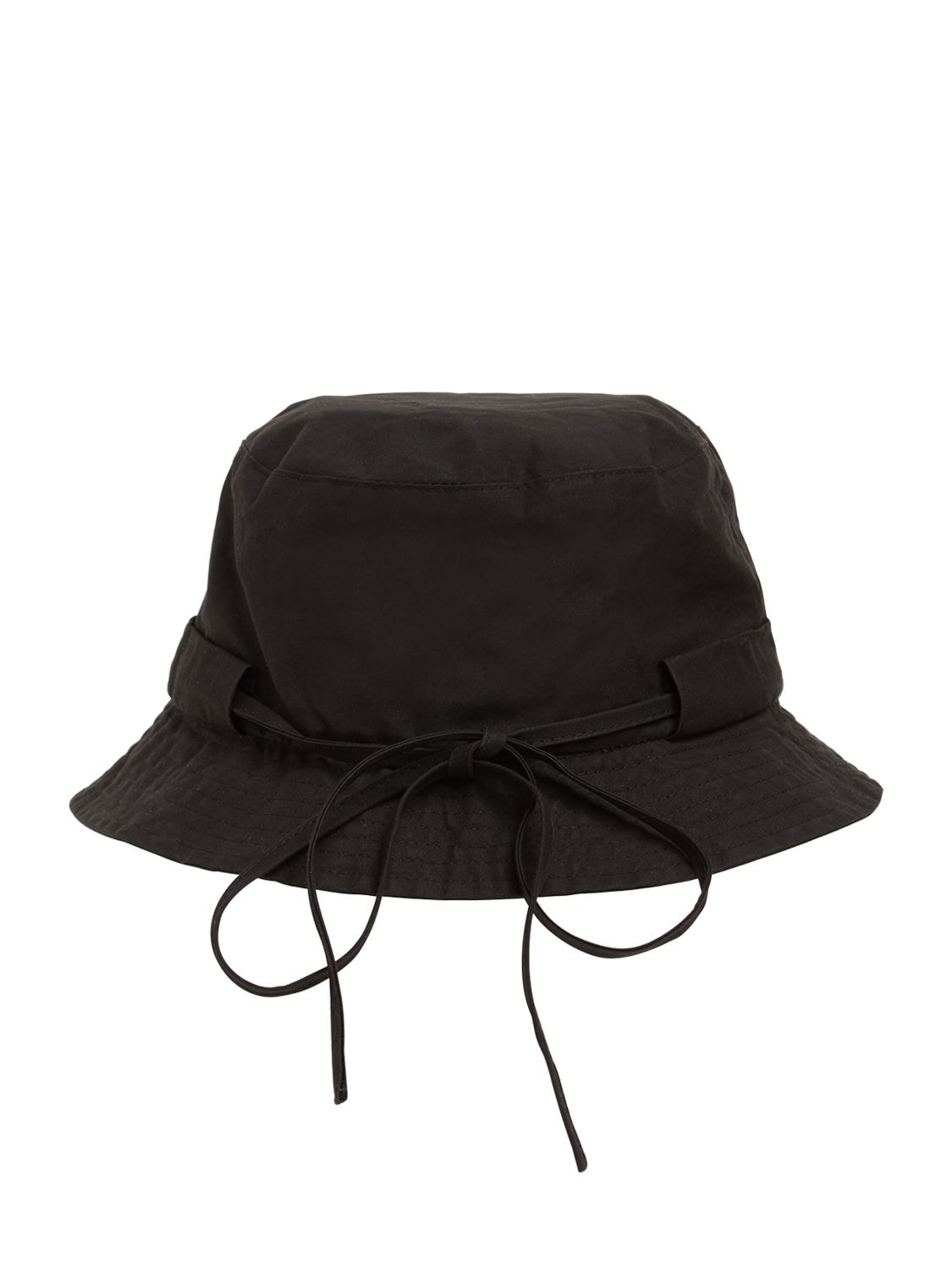Shop Jacquemus Le Bob Gadjo Cotton Logo Bucket Hat In Black